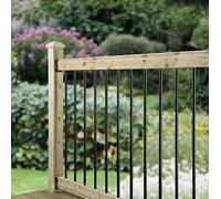 eDecks Traditional Decking Balustrade Kit Handrail System - 1.2m - Aluminium Rails - Excluding Posts - Durable Metal & Timber Decking Handrail Kit for Patios, Decks & Outdoor Spaces