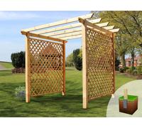 Edecks Twilight Walkway Wooden Garden Pergola (W 2400mm X D 2400mm) With Concrete In Posts (2.7M)
