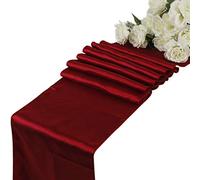 EDecor Pack of 10 Satin Table Runners for Wedding Party Event Banquet Dinning Table Decoration 12 X 108 Inch - Apple Red