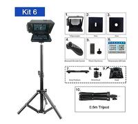 EDEDE Teleprompter, Portable Teleprompter For Smartphone DSLR Recording Live Broadcast Inscriber Teleprompter Artifact Video With Remote Control(Kit 6)