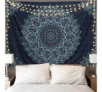 Edeesky Black Blue Mandala Tapestry Wall Hanging Vintage Tapestries Aesthetic Hippie Wall Decor Bohemian Wall Art Boho Home Decoration for Bedroom,Living Room,Dorm
