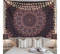 Edeesky Black Pink Mandala Tapestry Wall Hanging Vintage Tapestries Aesthetic Hippie Wall Decor Bohemian Wall Art Boho Home Decoration for Bedroom,Living Room,Dorm