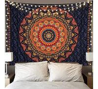 Edeesky Boho Mandala Tapestry Aesthetic Wall Hanging Psychedelic Hippie Butterfly Tapestries Vintage Wall Art Home Decor for Bedroom,Living Room,Dorm(Red)
