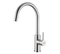 Edel & Bach Premium Kitchen Tap | High-Arc Design in Brushed 304 Stainless Steel with 360° Swivel Spout (Brushed)