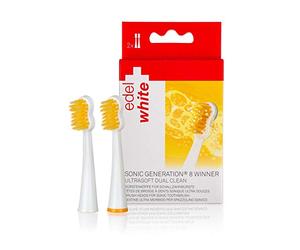 edel & White edelwhite Replacement Brushes for Sonic Generation 8 Winner, Elegant White Brush Heads, Ultra Soft, Dual Clean, 2 Pieces 100-191 Replacement Brush Heads
