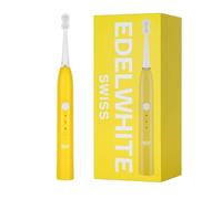 edel + white swiss EW-SG9 Viva Sonic Toothbrush - Swiss Hydrodynamic Sonic Toothbrush with 3 Professional Brush Heads, USB-C Direct Charge & Massage Mode - Compact & Powerful (Yellow)