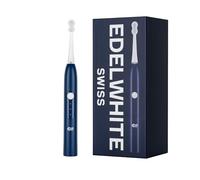 edel + white swiss EW-SG9 Viva Sonic Toothbrush - Swiss Hydrodynamic Sonic Toothbrush with 3 Professional Brush Heads, USB-C Direct Charge & Massage Mode - Compact & Powerful (Blue)