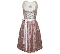 Edelnice Trachtenmode Bavarian Women's Designer Midi Dirndl Ophelia Dress 2-Pieces + Apron Size US2-US24 - Blue - Small