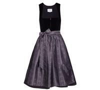 Edelnice Trachtenmode Midi Dirndl Evi Velvet Black Size 32-54, black, 12