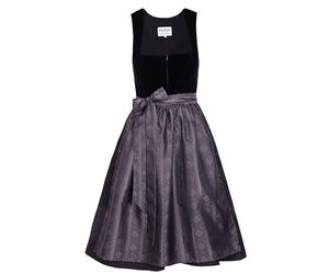 Edelnice Trachtenmode Midi Dirndl Evi Velvet Black Size 32-54, black, 12