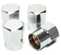 EDELSIGN HEXABIG Tire Valve Stem Cap - Set of 4 pcs. - Brass, High Gloss Chrome, Hexagonal, Universal Fit for Motorbike