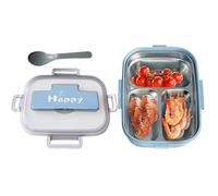 Edelstahl Brotdose Für Erwachsene - Edelstahls Mit Besteck | Tragbare Snack Aufbewahrung | Schule Büro Camping Kindergarten Picknick Reise, Metal Box Lunchbox Auslaufsicher Behälter