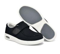 Edema Shoes for Swollen Feet Men Mens Slip on Walking Medical Extra Wide Width Disability Men's On Air Cushion Easy Top Moccasins,Black,43.5 EU