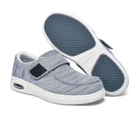 Edema Shoes for Swollen Feet Men Mens Slip on Walking Medical Extra Wide Width Disability Men's On Air Cushion Easy Top Moccasins,Grey,37 EU