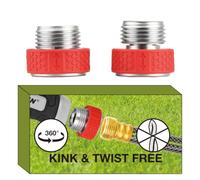 Eden 92285 Metal Heavy Duty Kink Garden Hose Connector 2 pc Set, Free-Spinning Movement
