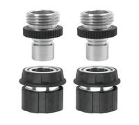 Eden 94269 Premium Aluminum Garden Hose Fitting Quick Connect Water Stop Feature Connector, 4 Pc Set, 2 pc Metal Set