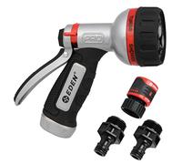 Eden 94830 Pro Metal 6-Pattern RearTrigger Garden W/Quick Connect Starter Set, HIGH Pressure Spray Nozzle for Hose