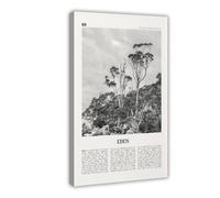 Eden Black And White, New South Wales, Australia City Map Travel Landscape Canvas Art Wall Decor Posters Home Bar Restaurant Garage Cafe Logo Gift 24x36inch(60x90cm)