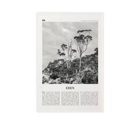 Eden Black And White, New South Wales, Australia City Map Travel Landscape Canvas Wall Art Posters And Prints Room Aesthetic Bedroom Office Decor 12x18inch(30x45cm)