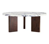Eden Coffee Table Ø90 White Stone/ Dark Oak
