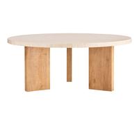 Eden Coffee Table Ø90 White Stone/Oak