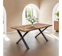 Eden Dining Table - 6 Seater - 180cm - Black Cross Legs - Elm Wood