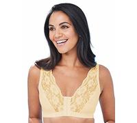 Eden House Ladies Cotton Lace Front Fastening Magic Bra Cream 10