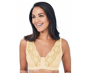 Eden House Ladies Cotton Lace Front Fastening Magic Bra Cream 10