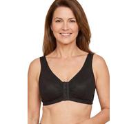 Eden House Ladies Front Fastening Classic Cotton Magic Bra Black