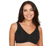 Eden House Ladies Magic Front Fastening Cotton Bra - Soft & Comfortable Black 16