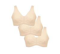 Eden House Ladies Pack of 3 Bra Original Front Fastening Magic Bra Cream 22