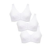Eden House Ladies Pack of 3 Bra Original Front Fastening Magic Bra White 22