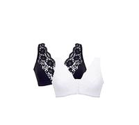 Eden House Ladies | Pack of Two Lace Front Fastening Magic Bras | Assorted