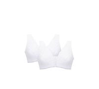 Eden House Ladies Pack of Two Lace Front Fastening Magic Bras White