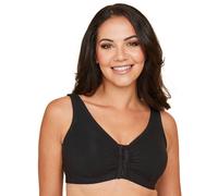 Eden House Women's Magic Front Fastening Bra Cotton in Black | Size: 16 Eden House Black 16