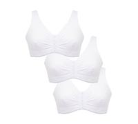 Eden House Women's Pack of 3 Bra Original Front Fastening Magic Bra in White | Size: 26 Eden House White 26