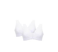 Pack Of Two Lace Front Fastening Magic Bras Eden House White 22