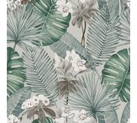 Eden Leaves Wallpaper Muriva Grey One Size