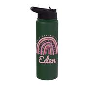 Eden Name Personalized Funny Women Pink Rainbow Eden Stainless Steel Insulated Water Bottle