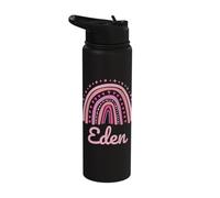 Eden Name Personalized Funny Women Pink Rainbow Eden Stainless Steel Insulated Water Bottle