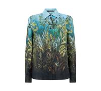 Eden Print Silk Shirt - female - Roberto Cavalli - Shirts - Green - M - Blouses & Shirts M