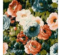 Eden Rose Red Wallpaper - Paint Effect Floral Naturistic Modern Contemporary Flowers - Feature Wall