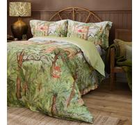 Eden Ruins Printed 100% Cotton Duvet Cover Set Voyage Maison Green Double