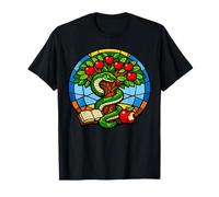 Eden Serpent Apple Tree Stained Glass Creation Art Design T-Shirt