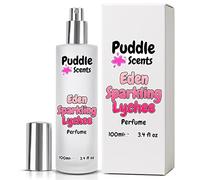 Eden Sparkling Lychee Perfume Spray - 100ml Parfum in Frosted White Glass Bottle - Fruity Scent - Branded Gift Box - Vegan Friendly - Puddle of Wax - Made in the UK