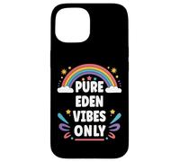 EDEN Vibes Only Cute Retro Girls EDEN Name Case for iPhone 15
