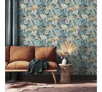 Eden Wallpaper Collection Khasi Jungle Blue Muriva M36901