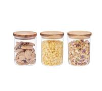 Eden & Willow 3Pcs Glass Storage Containers with Lids 800ml, Airtight Kitchen Storage Jars, Tea Coffee Sugar Canisters, Pantry Organisers & Food Storage Containers For Pasta, Cereals, Flour, Oats