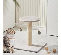 Eden & Willow 40cm Tall Cat Scratching Post for Large Cats with Natural Sisal Rope, Vertical Tree Scratch Post with 2 Hanging Plush Balls and Jingle Bells, Durable and Stable Cat Furniture Protector