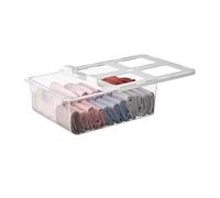 Eden & Willow Clear Plastic Hanging Under Shelf Organiser - Pull-Out Container for Clothes, Underwear, Bras & Socks - Space Saving Kitchen Cabinet organiser - No Tools Required (1)